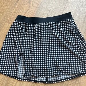 ALO Black Gingham Skirt